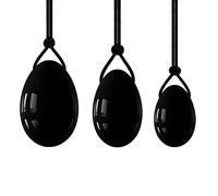3 Pezzi Quarzo Rosa Yoni Egg Set Uova di Giada Donne Kegel Ginnico Massaggiatore di Giada Muscoli Serraggio Palla Cristallo Uova di Kegel, 3 Uova di Ossidiana decorazione della stanza