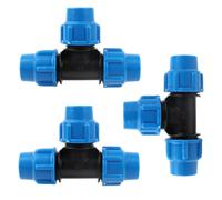 3 Pezzi Raccordi di tubi in polietilene a T a Compressione MDPE 25 mm x 25 mm x 25 mm - Raccordo per Tubo dell’Acqua a Forma di T in PP PN16 - Connettori Compatibili con Tubo PE80 e PE100