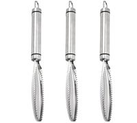 3 Pezzi Raschietto Polmonare in Acciaio Inox Argento | Design Ergonomico e Portatile, Superficie Liscia senza Bave, per Prep e Macelli, Facile Sanificazione