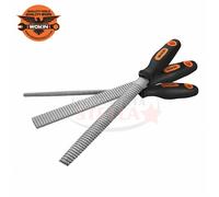 3 PEZZI RASPE PER LEGNO 8" MANICO SINTETICO PIATTA TONDA E MEZZATONDA LIMA RASPA