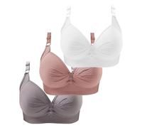 3 Pezzi Reggiseno Cotone Donna Comodo Imbottito Push Up Reggiseni Senza Ferretto Senza Cuciture Curvy Bra Riduttore Seno Sportivo Traspirante Brassiere Elastico Sostegno Forte Per Seno Grande