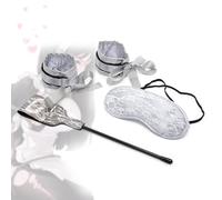 3 pezzi regolabile elegante cameriera pizzo costume set, adatto per la casa, viaggi, ufficio, coppia, gioco di ruolo (argento e bianco)