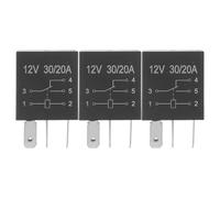 3 Pezzi Relè Automobilistico Starter 12v 30a a 5 Pin, Nero | Rame e Plastica, Terminali Quick-connect, Installazione Semplice, per Circuito Auto e Scatola Fusibili