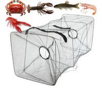 3 PEZZI RETE DA PESCA PIEGHEVOLE NASSA TRAPPOLA PESCI GRANCHI GAMBERI INGANNO