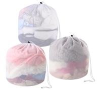 3 pezzi rete per bucato per lavatrice, 30 x 40 cm, sacchetto per la biancheria con fermacorda, sacchetto per la biancheria, maglia fine, per biancheria intima, calze, cappotti, asciugamano da bagno
