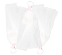 3 Pezzi Rete Schiumogena per Sapone, Borsa in Grenadina Bianca | Chiusura a Coulisse, Texture Confortevole, Effetto Esfoliante, per Conservare Sapone e Detergente Viso