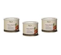 3 pezzi RICA CERA LIPOSOLUBILE per pelli sensibili MANDORLE DOLCI 400ml