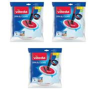 VILEDA SET 3 RICAMBIO PER SPIN & CLEAN SPINMOP PANNO LAVAPAVIMENTI MICROFIBRA