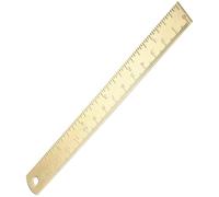 3 Pezzi Righello in Ottone Dorato a Doppia Scala | Funzione Segnalibro, Profilo Multifunzionale, per Geometria Scolastica e Progetti Matematici, Stile Classico
