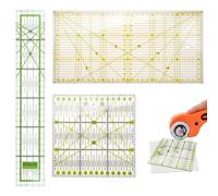 3 Pezzi Righello Patchwork Quilting, 15 x 30 cm / 15 x 15 cm / 5 x 30 cm Righello per Cucito Trasparente, con Linee D'angolo, Righellos Sartoriale per Patchwork, per Taglio Preciso, Cucito, Sartoria