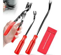 3 Pezzi Rimuovere Clip Auto con Sacchetto, Pinza Rimozione Pannelli, Strumento Smontaggio, Rivestimento della Porta, Pinze Scatto Rivetti Plastica, Estrattore Unghie per Pannello, Fissaggio, Cruscotto