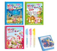 3 pezzi riutilizzabili Magic Water Coloring Book, libro da colorare con penna ad acqua, libro da colorare ad acqua, libro da colorare con penna ad acqua