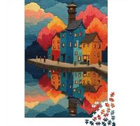 3 Pezzi Romantic Scenery Set Di Biancheria Da Letto Con Stampa 3D Morbida Microfibra Copripiumino Con Cerniera Town Color Mirror Per Tutte Le Stagioni Per Ragazzi E Ragazze 70x50cm/1000pcs