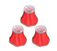3 Pezzi Rosso Moderno Paralume in Tessuto Copertura della Luce da Tavolo E14 Paralume in Tessuto Clip su Lampadina Paralume per Lampade da Parete a Candela Lampadario