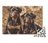 3 Pezzi Rottweiler Dogs Set Di Biancheria Da Letto Con Stampa 3D Morbida Microfibra Con Chiusura A Strappo Vintage Floral Art Style Per Tutte Le Stagioni Per Ragazzi E Ragazze 38x26cm/1000pcs