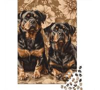 3 Pezzi Rottweiler Dogs Set Di Biancheria Da Letto Stampa 3d in Microfibra Con Chiusura A Strappo Vintage Floral Art Style Decorazione Per La Camera Da Letto Per Bambini,Ragazzi E Ragaz 38x26cm/1000pc