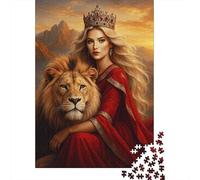 3 Pezzi Royal Queen with Lion Set Di Biancheria Da Letto Con Stampa 3D in Microfibra Con Chiusura A Strappo Fantasy Royal Portrait Style Decorazione Per La Camera Da Letto Per Ragazzi E Ragazze 52x38c