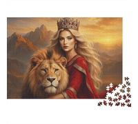 3 Pezzi Royal Queen with Lion Set Di Biancheria Da Letto Stampa 3d in Microfibra Con Chiusura A Strappo Fantasy Royal Portrait Style Per Tutte Le Stagioni Per Bambini,Ragazzi E Ragaz 38x26cm/1000pcs