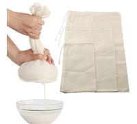 3 Pezzi Sacchetti Di Garza Di Formaggio Riutilizzabili, Per Filtrare I Filtri Del Caffè, Borsa A Rete, Borsa Di Filtrazione Del Latte Di Noci Naturale A Pressione Tagli Unica,1 pzTessuto non tessuto