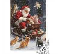 3 Pezzi Santa Claus with Cats Set Di Biancheria Da Letto Con Stampa 3D in Microfibra Con Chiusura A Strappo Christmas Whimsical Art Per Tutte Le Stagioni Per Ragazzi E Ragazze 70x50cm/1000pcs
