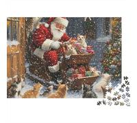 3 Pezzi Santa Claus with Cats Set Di Biancheria Da Letto Con Stampa 3D in Microfibra Con Chiusura A Strappo Christmas Whimsical Art Per Tutte Le Stagioni Per Bambini,Ragazzi E Ragaz 52x38cm/1000pcs
