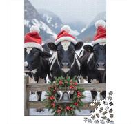 3 Pezzi Santa Hats Cows Set Di Biancheria Da Letto Con Stampa 3D Morbida Microfibra Con Chiusura A Strappo Christmas Farm Animals Per Tutte Le Stagioni Per Bambini,Ragazzi E Ragaz 52x38cm/1000pcs