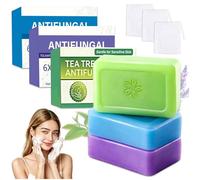 3 Pezzi Sapone Antimicotico Con Olio Di Tea Tree, Naturale Artigianale per Viso, Corpo e Mani Pelle A Tendenza Acneica, Pulizia Profonda, Controllo Del Sebo, Formula Di Ispirazione Vegetale