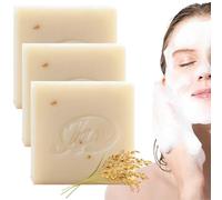 3 pezzi sapone di riso 65g pulizia di sapone per latte di riso antimico idratante per donne non irritanti per viso e bodysoap