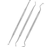 3 pezzi scaler e raschietto per denti dentali per cani e gatti in acciaio inox a doppia testa raschietto per rimuovere i denti per animali domestici strumenti per la pulizia dei denti per cani e gatti