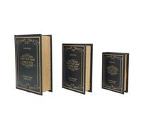 3 Pezzi Scatola di Immagazzinaggio Libro Forma Retro Fotografia Prop Box Finto Libro Organizzatore in Legno Nascosto Segreto di Stoccaggio per la Casa, l'Ufficio(Verde)