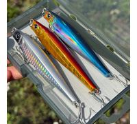 3 pezzi/scatola Esca da pesca a forma di matita da 12 cm e 47 g, affondante a lungo raggio, esca per tonno in mare aperto per pesca in acque profonde Tagli UnicaABS