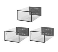 3 pezzi scatola porta scarpe scatole trasparenti impilabili scatole porta scarpe in plastica contenitori organizer per scarpe con coperchio sotto il letto/armadio porta scarpe cassettiera portaoggett