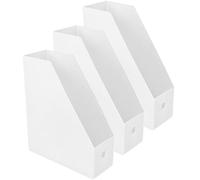 3 Pezzi Scatola Portadocumenti Bianca in Plastica per Libri | Organizza Lettere, Raccoglitori, Cataloghi e Rapporti, Combinazione Modulare, per Studenti e Casa