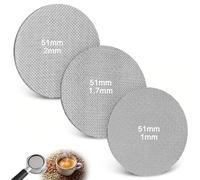 3 Pezzi Schermo per Caffè Espresso 51mm, Schermo per Espresso 316 Pucks da 150 μm Riutilizzabile in Acciaio Inox 1mm/1.7 mm/2mm di Spessore, Puck Screen Filtri per Caffè Espressos Filtro Cestino