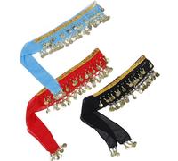 3 pezzi Sciarpa dell'anca di danza del ventre con monete pendenti Gonna con