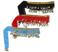 3 pezzi Sciarpa dell'anca di danza del ventre con monete pendenti Gonna con