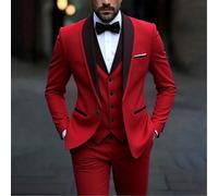 3 pezzi/Set Abito da uomo di qualità per la primavera, regalo di San Valentino, Abito formale da sposo di colore unito, Giacca, Gilet e Pantaloni casual slim fit L,M,S,XL,XS,XXL,XXS,XXXLBlocchi di col