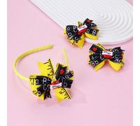 3 pezzi/Set Accessori per capelli da ragazza con cartoni animati carini e alla moda, regalo per la stagione del ritorno a scuola e la festa degli insegnanti, set con righello, lettera e mela, 1 paio d