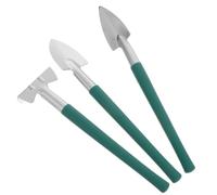 3 Pezzi Set Attrezzi da Giardinaggio Mini per Piante in Vaso Verdi | Acciaio Inossidabile, Impugnature Arrotondate, Tre Pezzi Trapianto, per Terrazzi Piccoli e Cassetti