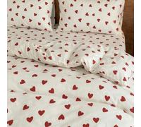 3 pezzi Set biancheria da letto con stampa a cuore, 2 federe + 1 copripiumino (Inserti non inclusi), Accessori camera da letto confortevoli, Regalo per il riscaldamento della casa, Uso per il ritorno 