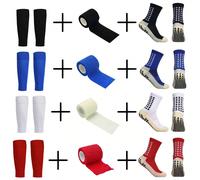 3 pezzi/set Calze sportive universali, coprigambe, antiscivolo, calze da calcio, collant, adatte per calcio, escursionismo, fitness, ciclismo, tennis, palestra (uomo e donna) set di bianco,Un set di n