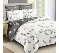 3 pezzi Set copripiumino con motivo a piume (1 copripiumino e 2 federe), morbido e delicato sulla pelle, adatto per tutte le stagioni. 135*200,150*220,150*200,180*200,200*200,160*220,168*229,200*230,2