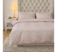 3 pezzi Set copripiumino in rosa a forma di cuore in 100% poliestere, leggero ed elegante, con una sensazione soffice come una nuvola sulla pelle, senza imbottitura (1 copripiumino e 2 federe), set bi