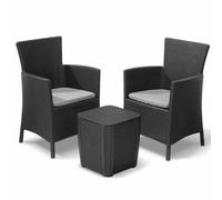 3 Pezzi Set da Balcone Iowa Grafite Gefrecht - Ottica Giardino Terrazzi Mobile