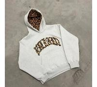 3 pezzi Set di abbigliamento sportivo Y2k Uomo Donna Retro superiore Leopard Patchwork Set American Streetwear Unisex Boxy Casual Coppie Abbigliamento