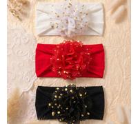 3 pezzi Set di fasce per capelli morbide e delicate per neonati, accessori per capelli carini per neonati, adatti per uso quotidiano, primavera/estate 6-24MPiantePoliammide