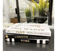3 Pezzi Set di Libri Decorativi Moderni, Libri Decorativi Alla Moda, Libri Vuoti Decorazione per Casa, Ufficio, Bar, Tavolino da Caffè, Scaffale (PARIS/LONDON/ROME) (New Books)