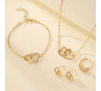 3 Pezzi/Set Di Orecchini E Collana Alla Moda In Argento Adatti Come Regali Per Il Passaggio All'Età Adulta Delle Ragazze, Vacanze, Compleanni, Feste, Regali Tagli Unica,argentoLega di zinco
