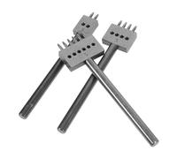 3 Pezzi Set di Perforatrici Rotonde in Acciaio al Carbonio | 2, 4 e 6 Punte, Taglio Preciso e Bordi Lisci, per Linee di Cucitura e Banco Officina