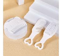 3 pezzi Set di pettine a forma di orsetto, pettine a forma di cuore e spazzola, spazzola per capelli neonato per rimuovere il vernix, spazzola da massaggio per il bagno del bambino, spazzola morbida p